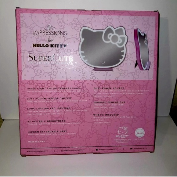Impression Vanity Hello Kitty® Supercute Tri-Tone LED Table Mirror - Picture 3 of 4